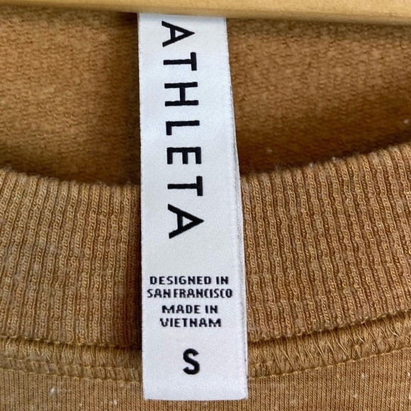 ATHLETA Balance Pullover Sweatshirt Tuscan Gold Tan Multi Nep Nirvana Fabric S - Picture 5 of 12